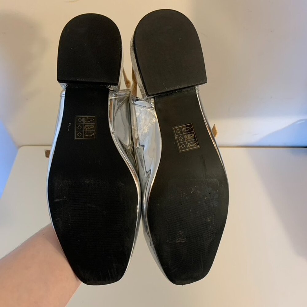 Design Lab Metallic Mary Janes Flats - Size 7 - Picture 5 of 9